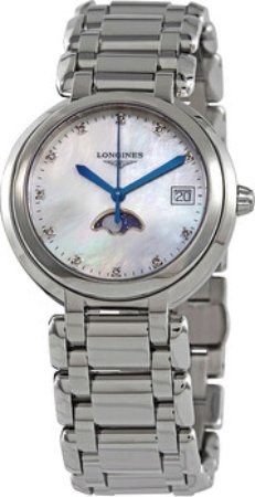 Longines Dameklokke L8.116.4.87.6 Primaluna Hvit/Stål Ø34 mm