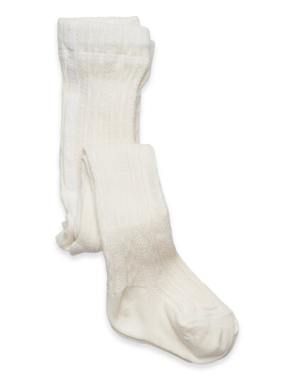 Geggamoja Cable Knitted Stockings Offwhite White 62-68