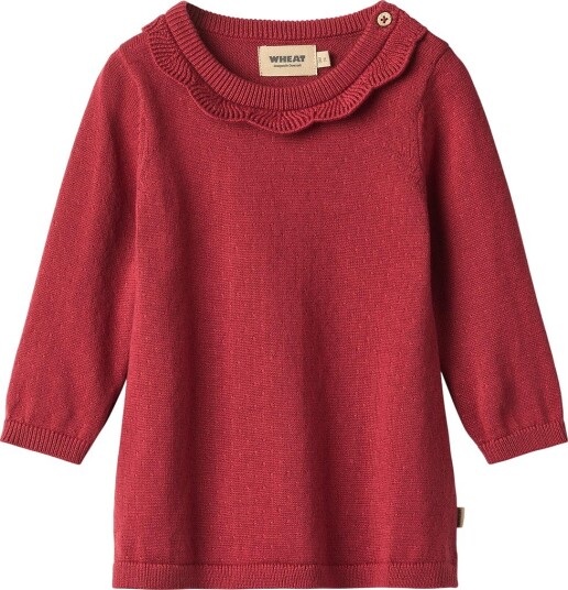Wheat Kjole Strikk Barnepike Lagre Cherry Wheat 1½ år (86) Kjole Bordeaux Rød
