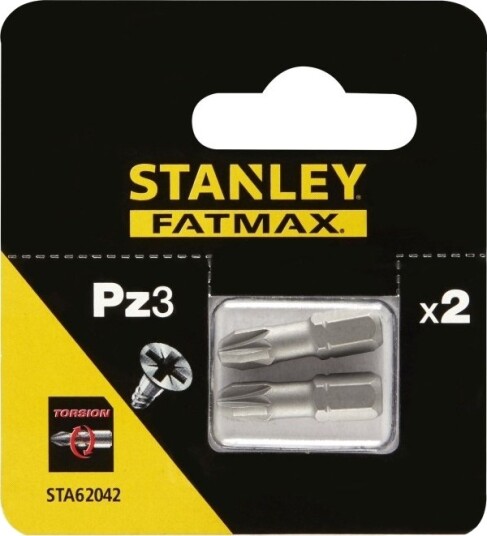 Stanley Bits Skrue Torsion Pz3x25 Mm 2 Stk (Sta62042)
