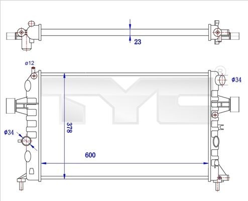 Radiator TYC 725 0038 R