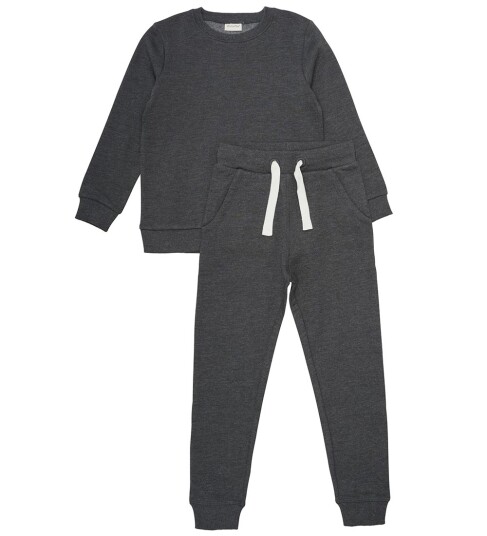 Minymo Dark Gray melange Svettesett 2-pakning 116