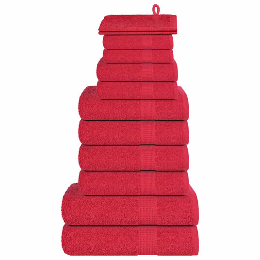 12 delers håndklesett FROGN rød 360 gsm 12 delers håndklesett FROGN rød 360 gsm