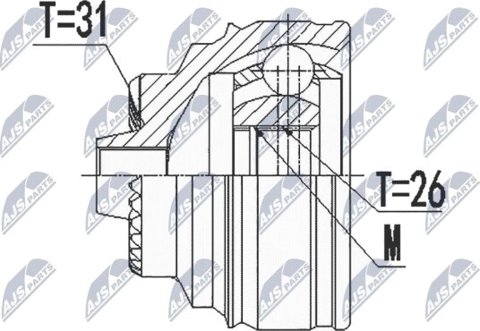Nty Drivknute drivaksel NTY NPZ BM 022