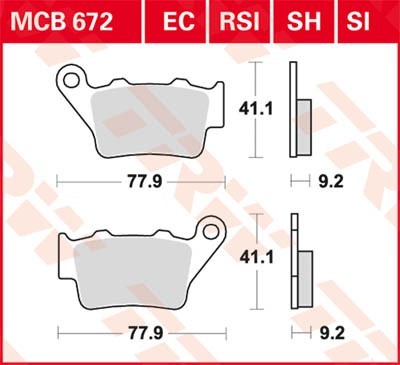 Bremseklosser TRW MCB672RSI