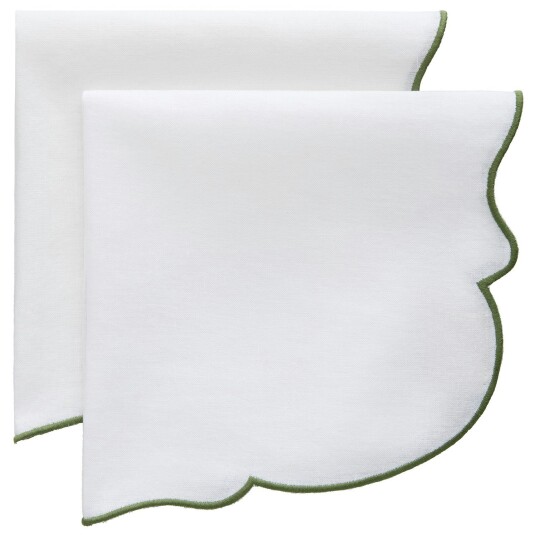 Decotique Gia Serviett 45x45 cm 2 pk Hvit / Grønn Decotique Gia Serviett 45x45 cm 2 pk Hvit / Grønn