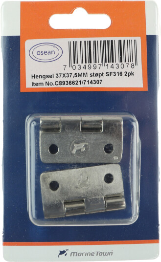 Osean Hengsel   2pk   Syrefast   Støpt   37,3x7,5 mm