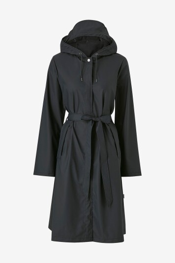 Rains Regnfrakk A line Longer W Jacket W3 Svart