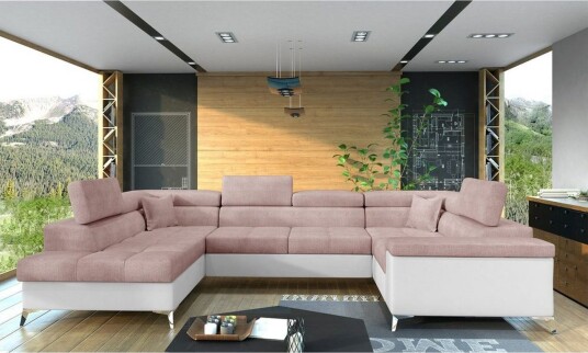Hjørnesofa Eltap Thiago 342x208x88 cm Omega 91 Soft 17 Rosa Venstre
