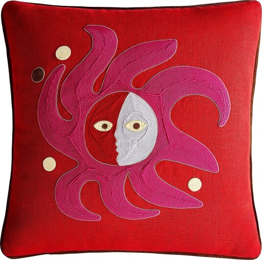 Jonathan Adler Uk Kit Playa Corded Pillow Sun   Red   ONE SIZE