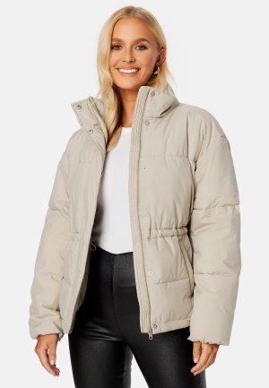 BUBBLEROOM Rahima Drawstring Waist Puffer Jacket Grey-beige 38 BUBBLEROOM Rahima Drawstring Waist Puffer Jacket Grey-beige 38