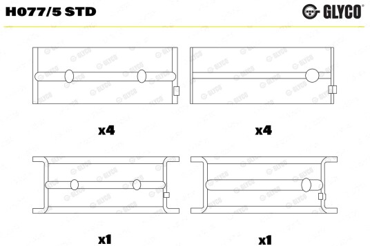 Veivaksellager GLYCO H077/5 STD Veivaksellager GLYCO H077/5 STD