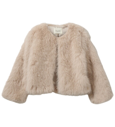 Sofie Schnoor Jakke Imitert pels FullaSY Light Grey Sofie Schnoor 8 år 128 Overgangsjakke Beige Grå