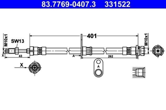 Bremseslange ATE 83.7769-0407.3
