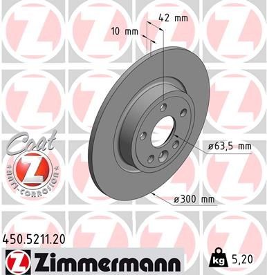 Bremseskive ZIMMERMANN 450.5211.20