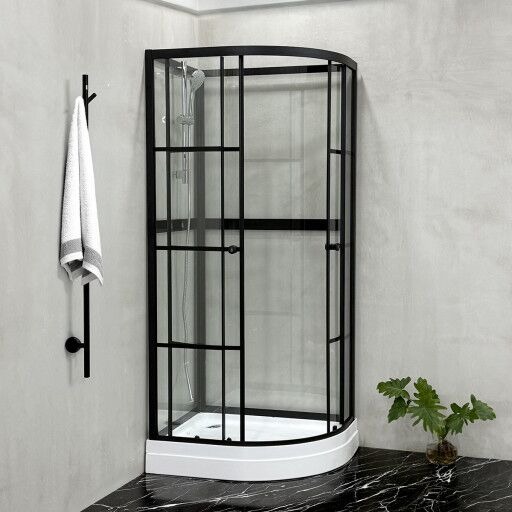 Bathlife Betrakta dusjkabinett, 70x90 cm, sort matt/klart glass Bathlife Betrakta dusjkabinett, 70x90 cm, sort matt/klart glass