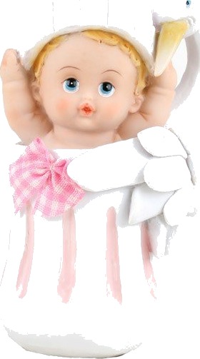 Baby Rosa Med Stork 11 Cm | Slikkepott.No