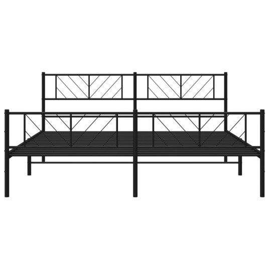 vidaXL Sengeramme i metall med hode- og fotgavl svart 180x200 cm 8721012189805