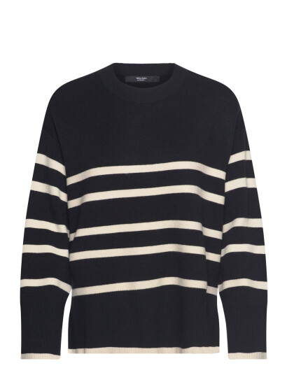 Vero Moda Maternity Vmmsaba Ls O-Neck Stripe Pullover Ga Black M