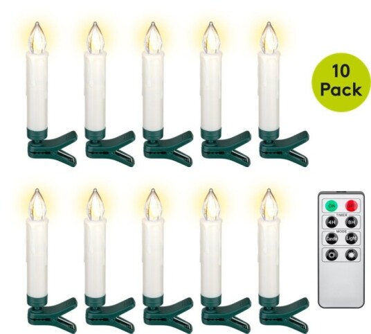 Goobay 10 trådløse LED-juletrebelysninger inkl. 20x AAA LR03 med klips timerfunksjon og fjernkontroll dimbar varmhvit 2500-2700 K Goobay 10 trådløse LED-juletrebelysninger inkl. 20x AAA LR03 med klips timerfunksjon og fjernkontroll dimbar varmhvit 2500-2700 K