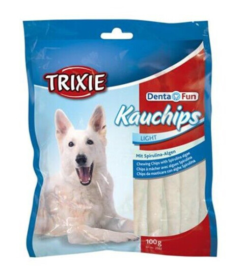 Trixie Denta Fun Tyggechips med Spirulina 100 g for Hundemat Trixie Denta Fun Tyggechips med Spirulina 100 g for Hundemat