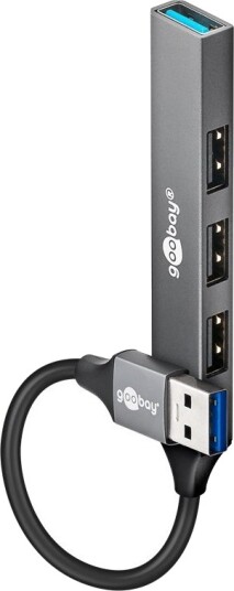 Goobay USB 3.2 Gen 1 Type-A Kabler 0,1 m Lysegrå Aluminium