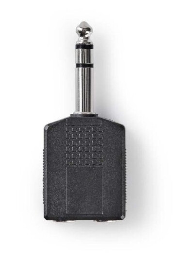 Nedis Stereo Audio Adapter | 6.35 mm Han | 2x 6.35 mm Hun | Nikkel belagt | Rett | ABS | Sort | 10 stk. | Konvolutt