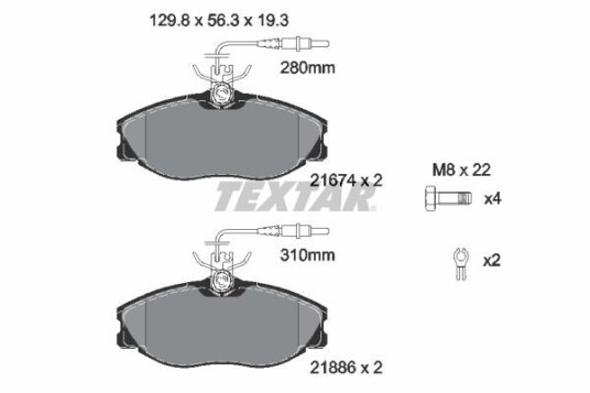Bremseklosser TEXTAR 2167403 Bremseklosser TEXTAR 2167403