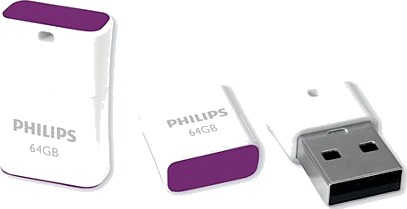 Philips Fm64fd85b/00 64 Gb Usb Type-A 2.0 Med Lokk Lilla Hvit