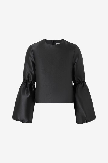 By Malina Bluse Cia Double Pouf Sleeve Blouse Svart