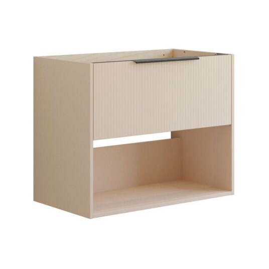 Dansani Mido+ Classic Stripet Servantskap Med Skuff og Åpent rom Sand Matt / 80cm Dansani Mido+ Classic Stripet Servantskap Med Skuff og Åpent rom Sand Matt / 80cm