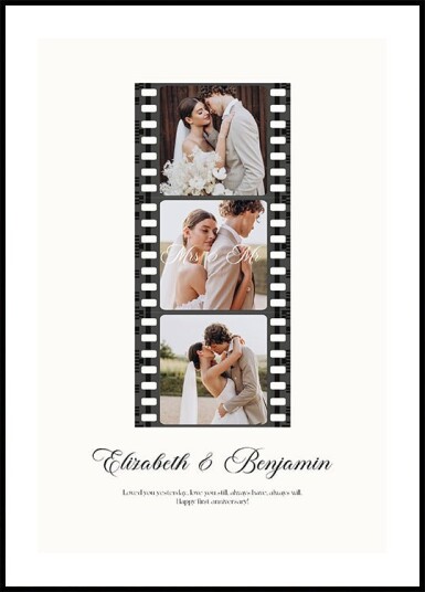 Romantic Wedding Film Strip Mr and Mrs Plakat Plakat / 40x50cm