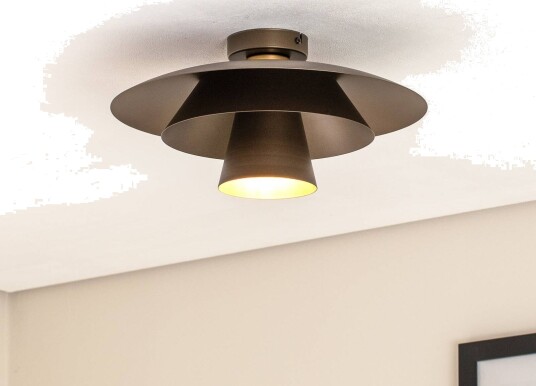 Taklampe Plato Luminex dimbar Aluminium / grå / sink Stue / spisestue Metall Moderne