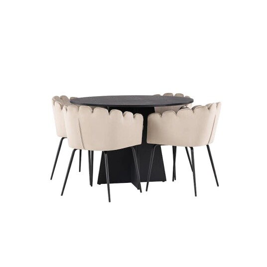 Venture Home Spisegruppe Venture Home Bootcut Ø110 cm med 4 Limhamn Stoler GR23254