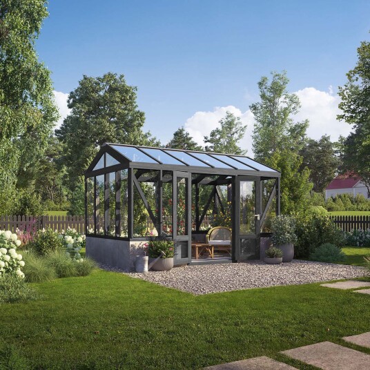 Tredrivhus Linnea Mur Mørkgrå 14,7 M² Mørkgrå Tredrivhus Linnea Mur Mørkgrå 14,7 M² Mørkgrå