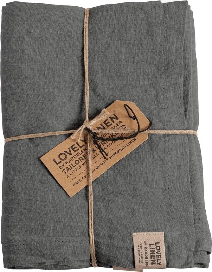 Lovely Linen Løper Misty i vasket lin Grå