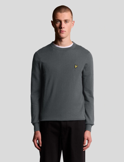 Lyle & Scott Cotton Merino Crew Neck Jumper - Grey - S Lyle & Scott Cotton Merino Crew Neck Jumper - Grey - S