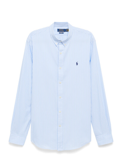 Polo Ralph Lauren Slim Fit Striped Stretch Poplin Shirt - Blue - XS