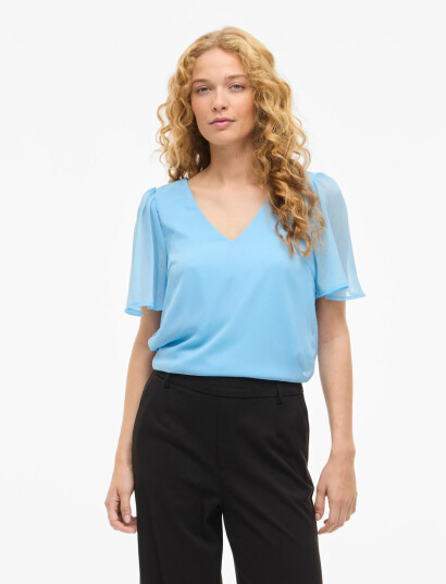 Vila Vifalia V Neck S/S Top   Noos   Blue   44