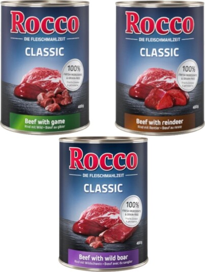 Rocco Classic Våtfôr Vilt Mix Vilt/Reinsdyr/Villsvin/Okse 6x400g
