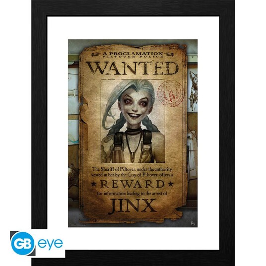 League of Legends Innrammet Bilde 30 x 40 cm Jinx Wanted League of Legends Innrammet Bilde 30 x 40 cm Jinx Wanted