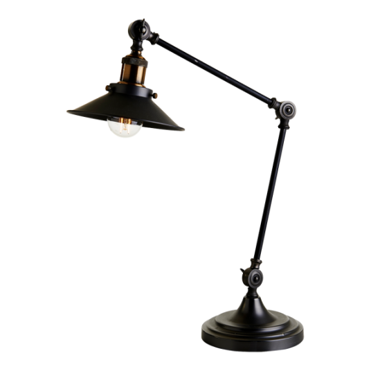 MS Athen Bordlampe E27 Sort Antikk