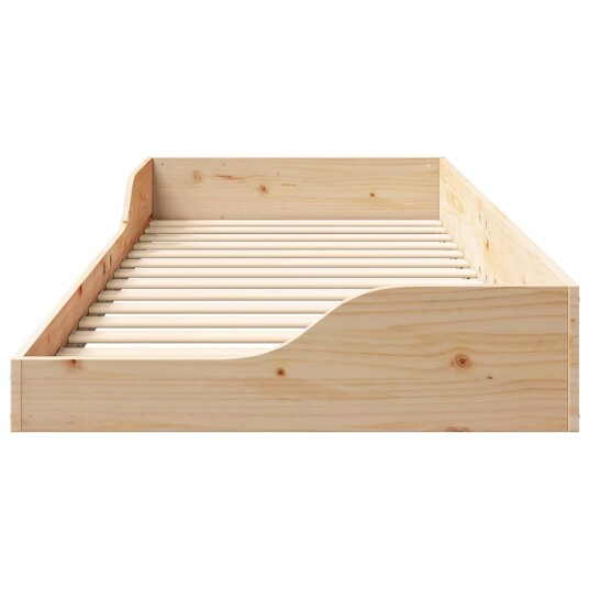  Gulvbedramme Brun 90 x 220 cm Massiv furu tre
