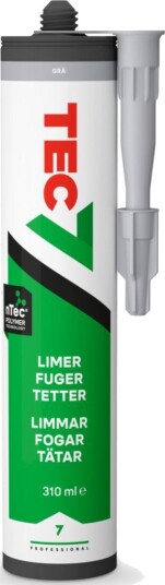 Tec7 Monteringslim Og Fugemasse Grå 310ml