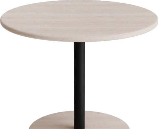 Bord Donut, Ø700 Mm, Højde 570 Mm, Hvidpigmenteret Ask På Sort Understel