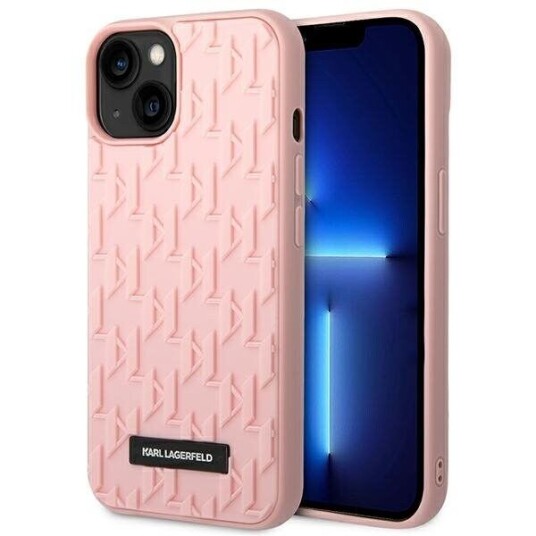 Karl Lagerfeld 3D Monogram Mobildeksel for iPhone 14 Plus - Rosa Hardcase