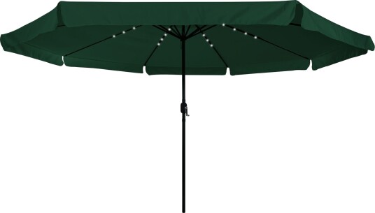 Hageparasol med LED lys ø395x245 cm Grønn