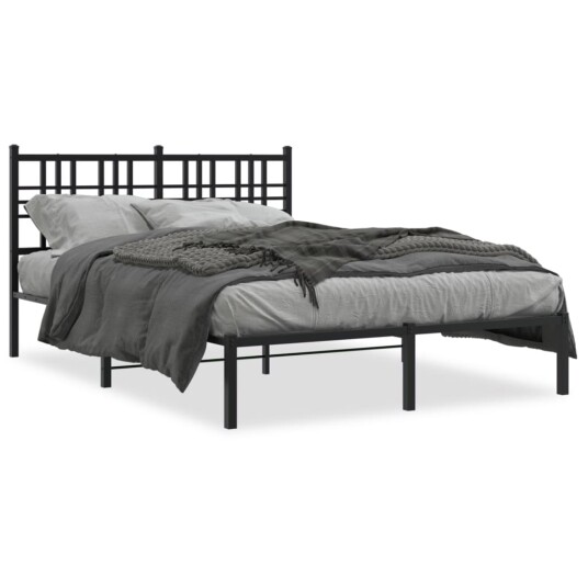  Sengeramme i metall med hodegavl svart 140x190 cm 8721012372887