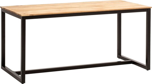 Spisebord Wohnling massivt tre industriell loft stil metall rammebein 200x100 cm - 200x100 cm