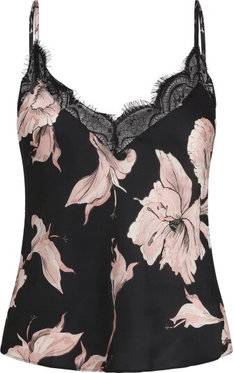 Hunkemöller Cami Satin Flower Black L